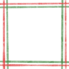 赤と緑の手描きラインクロスフレーム
