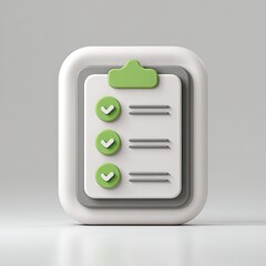 3D icon of a clipboard with checklist