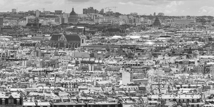View of the rooftops of Paris from Montmartre, &Icirc;le-de-France, France