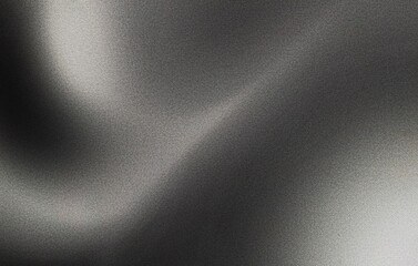 Grey black white glowing abstract gradient shape on black grainy background minimal header cover poster design copy space