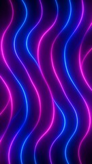 Neon wavy lines on dark background