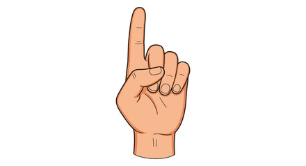 Hand Gesture Number One Index Finger Pointing Up