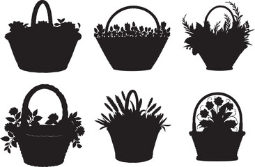 A set of basket image of white background.