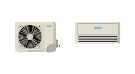 Obraz premium Modern Air Conditioning System Outdoor and Indoor Units