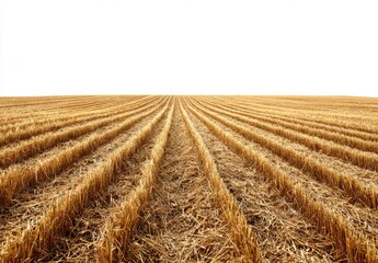 Harvested field of golden wheat