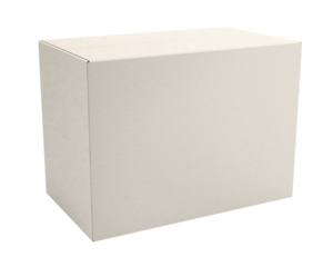 White paper box png packaging on transparent background
