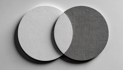 Two overlapping circles, white and gray