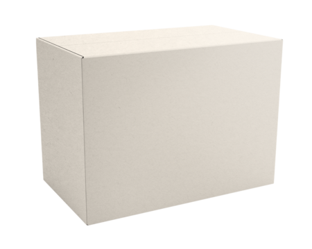 White paper box png packaging on transparent background