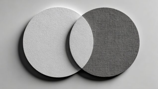 Two overlapping circles, white and gray