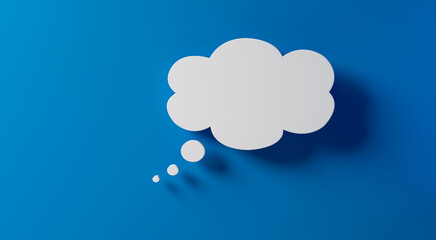 Empty Thought Bubble on a blue Background with copy space