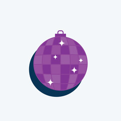 Flat purple  disco ball vector