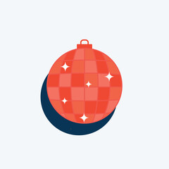 Flat orange disco ball vector