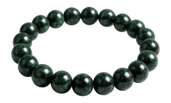 Zoisite bracelet with a mottled, green and black pattern
