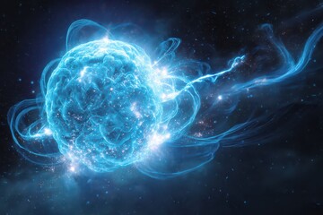 Star emitting x-rays glows vibrantly in a cosmic expanse, showcasing celestial phenomena and the beauty of space technology at its finest