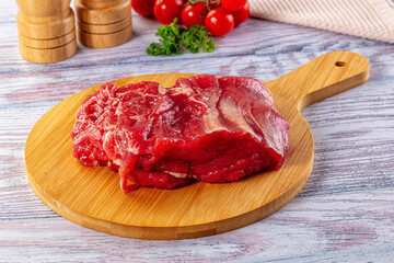 Raw beef cut uncooked fillet