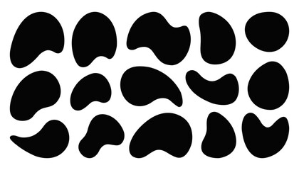 Fototapeta premium Organic shape round form set. Liquid organic blob 