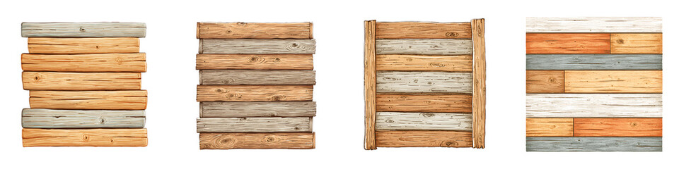 Obraz premium Stack of Wooden Planks and Panels: Textures, Backgrounds, and Crafts
