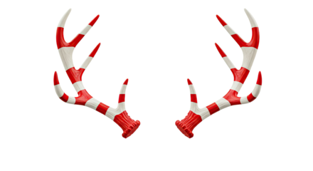 Striped Reindeer Antlers Christmas Decoration.