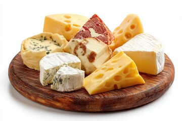 Assorted cheeses on a wooden board (26)