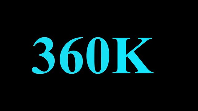 Abstract 360K Followers Thank You Animation Social Media Growth Milestone Celebration.