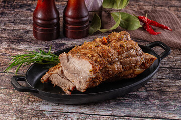 Baked pork sirloin with spices