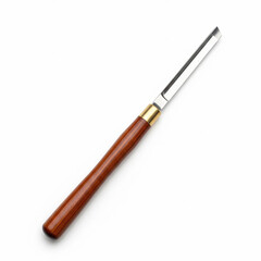 "A luthier's violin scroll carving tool, elegantly shaped and razor-sharp, against a pure white background, no shadows, 4k."
