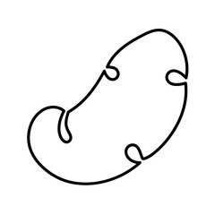 Single line Potato cartoon icon illustration. Vector Food vegetable flat icon isolated on white background. Hand drawn Potato in Doodle style. Line art