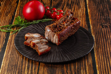 Baked pork belly with spices
