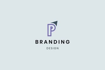 Letter P logo colorful monogram from abstract shapes