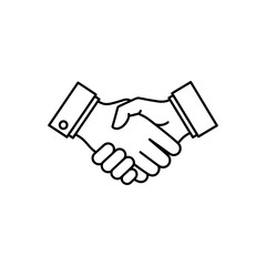 Obraz premium Vector illustration of two business people shaking hands as a symbol of agreement and teamwork