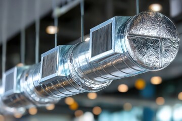 Heat recovery ventilation system installation in modern building design Generative AI