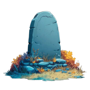 Funny Halloween Gravestone Cartoon Design on transparent background