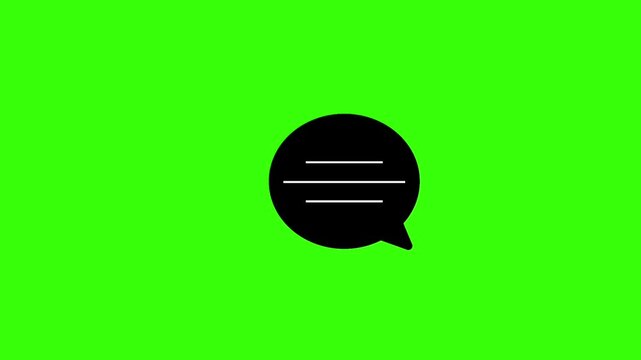 illustration of a black message bubble icon with a red notification