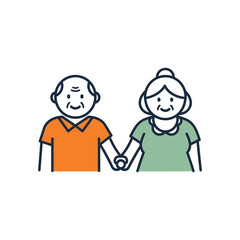 Happy smiling cartoon family illustration of a father and son drawing a card with love