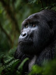 Fototapeta premium A Calm Patriarch in the Virunga Mountains