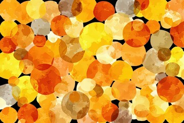 Abstract Watercolor Dot Pattern in Yellow Orange and Brown