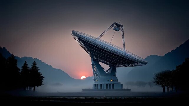 Giant Radio Telescope Exploring the Mysteries of the Universe