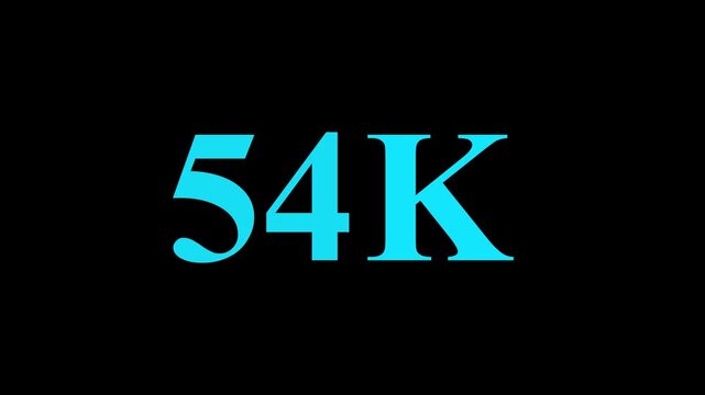 Abstract 54K Followers Thank You Animation Social Media Growth Milestone Celebration.