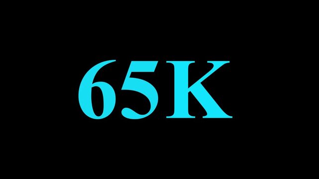 Abstract 65K Followers Thank You Animation Social Media Growth Milestone Celebration.
