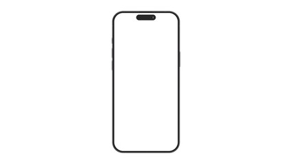 iPhone on an isolated background. Front view mockup with transparent screens for web design, app and presentation.