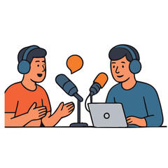 Modern International Podcast Day Illustration