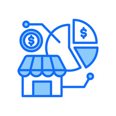 Obraz premium Market Segmentation blue color icon