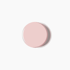 Pink circle with shadow on white background Simple design.
