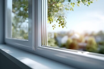 Modern double glazed windows letting in sunlight and fresh air Generative AI