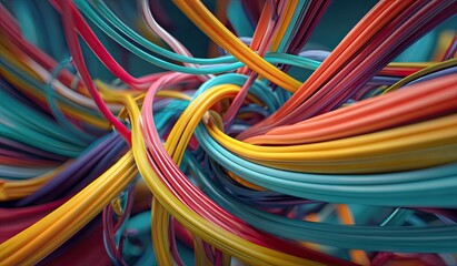 Abstract colorful twisted lines