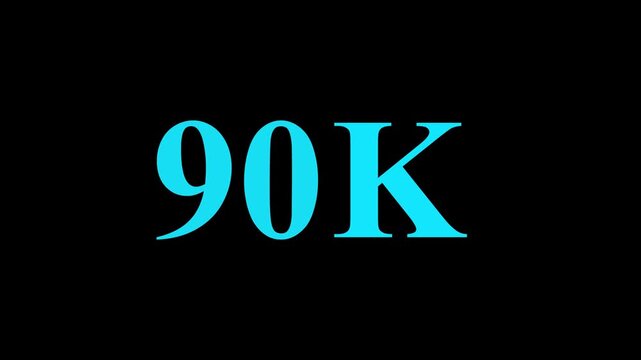 Abstract 90K Followers Thank You Animation Social Media Growth Milestone Celebration.