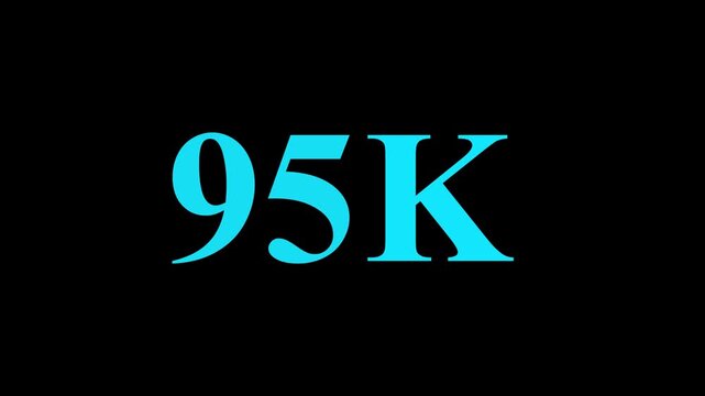 Abstract 95K Followers Thank You Animation Social Media Growth Milestone Celebration.
