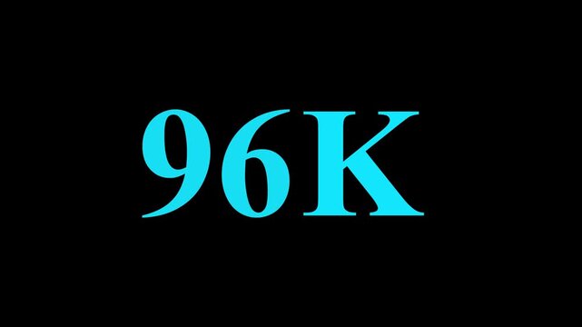 Abstract 96K Followers Thank You Animation Social Media Growth Milestone Celebration.