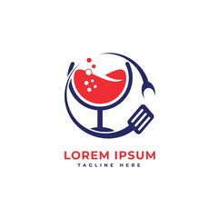 food drink restaurant logo design modern minimal concept juice kabab bar creative business food service