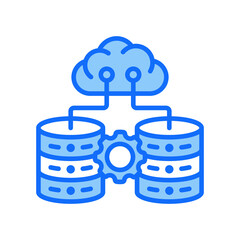 Big Data blue color icon